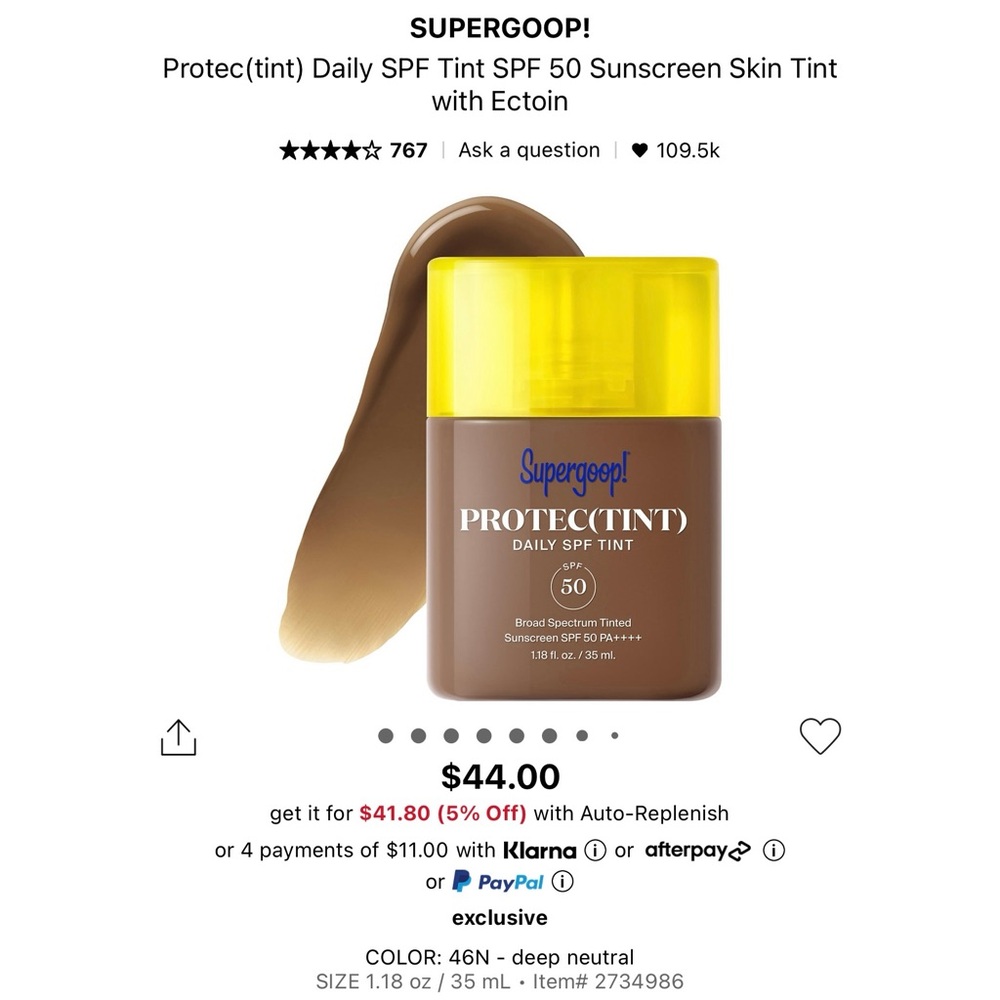 Supergoop! Protectint Tinted Sunscreen 46n